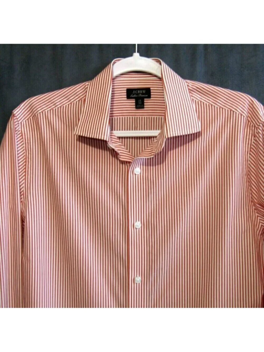J Crew Ludlow Premium Shirt Orange Stripe Mens Sz 15 Slim Long Sleeve Reimagined